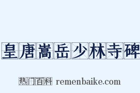 皇唐嵩岳少林寺碑是什么意思的图片